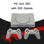 8비트 미니 더블 플레이어 TV 게임 콘솔 내장 620개 게임, PS1 미니 (EU 플러그)