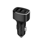 QIAKEY GT690C Dual USB + USB-C / Type-C Aluminum Alloy Three-Hole Car Charger, Black, Gray
