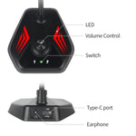 MI520 데스크탑 컴퓨터 구즈넥 콘덴서 마이크, USB 버전 RGB 숨쉬기 램프 포함