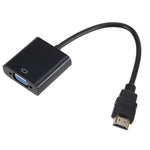 ZHQ007 HD 1080P HDMI to VGA 변환기, 화이트, 블랙