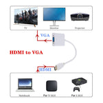 ZHQ007 HD 1080P HDMI to VGA 변환기, 화이트, 블랙