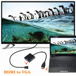 ZHQ007 HD 1080P HDMI to VGA 변환기, 화이트, 블랙