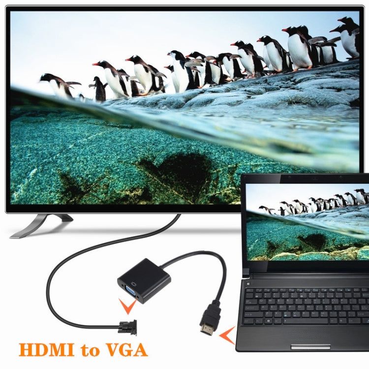 ZHQ007 HD 1080P HDMI to VGA 변환기, 화이트, 블랙