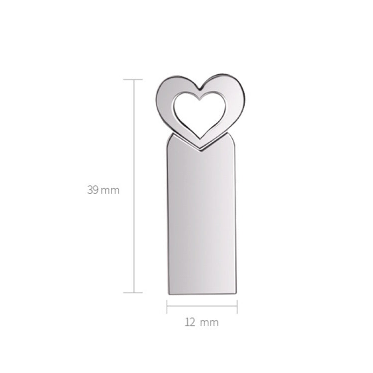 Zshqu2 하트 모양 USB 2.0 고속 금속 USB 플래시 드라이브, 4GB, 8GB, 16GB, 32GB, 64GB, 128GB