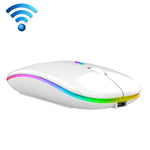 C7002 2400DPI 4키 컬러풀 발광 무선 마우스, 2.4G 화이트, 2.4G 로즈 골드, 2.4G 블랙, 2.4G 실버 그레이, 듀얼 모드 화이트, 듀얼 모드 블랙, 듀얼 모드 실버, 듀얼 모드 골드