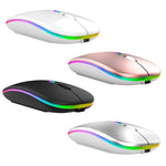 C7002 2400DPI 4키 컬러풀 발광 무선 마우스, 2.4G 화이트, 2.4G 로즈 골드, 2.4G 블랙, 2.4G 실버 그레이, 듀얼 모드 화이트, 듀얼 모드 블랙, 듀얼 모드 실버, 듀얼 모드 골드