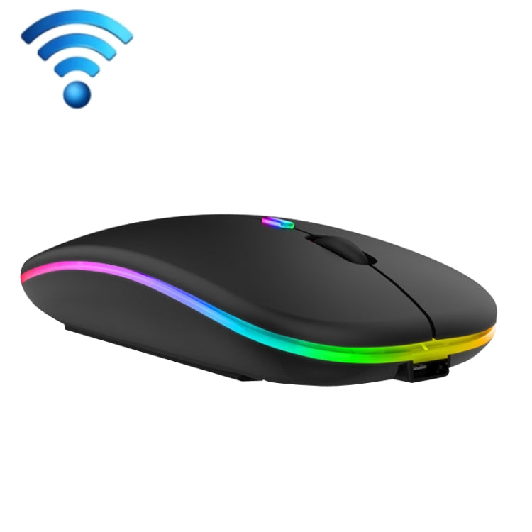 C7002 2400DPI 4키 컬러풀 발광 무선 마우스, 2.4G 화이트, 2.4G 로즈 골드, 2.4G 블랙, 2.4G 실버 그레이, 듀얼 모드 화이트, 듀얼 모드 블랙, 듀얼 모드 실버, 듀얼 모드 골드