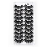 10쌍 3D 캣 아이 인조 속눈썹 자연스럽게 두껍고 풍성한 속눈썹, Y600, Y601, Y602, Y603, Y604, Y605, Y606, Y607, Y608, Y609