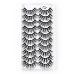 10쌍 3D 캣 아이 인조 속눈썹 자연스럽게 두껍고 풍성한 속눈썹, Y600, Y601, Y602, Y603, Y604, Y605, Y606, Y607, Y608, Y609