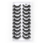 10쌍 3D 캣 아이 인조 속눈썹 자연스럽게 두껍고 풍성한 속눈썹, Y600, Y601, Y602, Y603, Y604, Y605, Y606, Y607, Y608, Y609