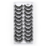 10쌍 3D 캣 아이 인조 속눈썹 자연스럽게 두껍고 풍성한 속눈썹, Y600, Y601, Y602, Y603, Y604, Y605, Y606, Y607, Y608, Y609