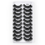 10쌍 3D 캣 아이 인조 속눈썹 자연스럽게 두껍고 풍성한 속눈썹, Y600, Y601, Y602, Y603, Y604, Y605, Y606, Y607, Y608, Y609
