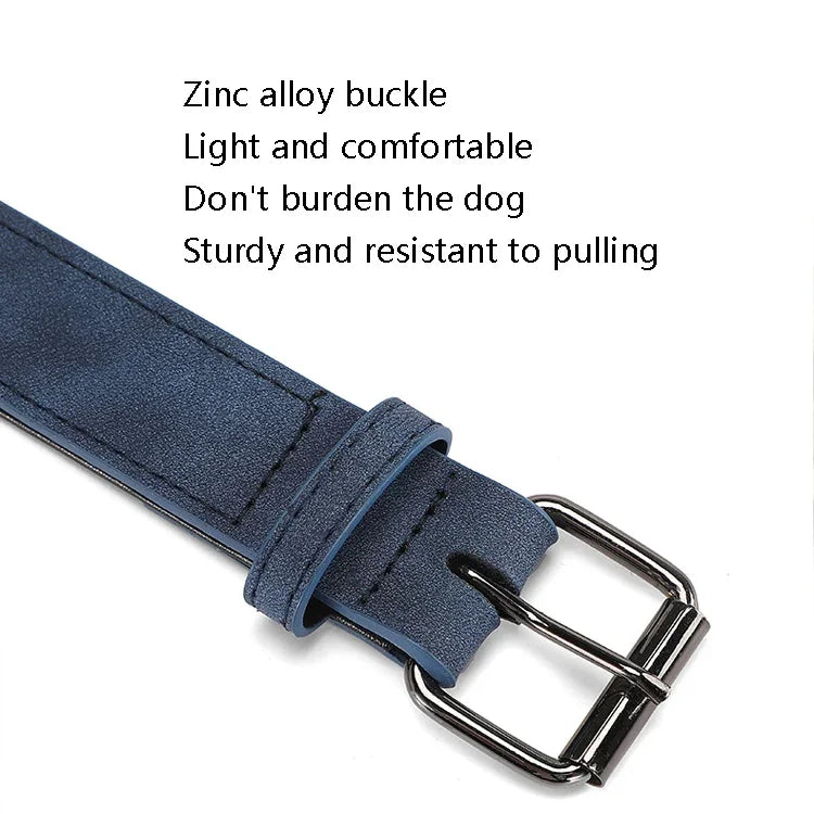 JINMAOHOU Dogs Double-Layer Leather Collar, XS 34x1.7cm, S 39x2.2cm, M 49x2.7cm, L 59x3.2cm