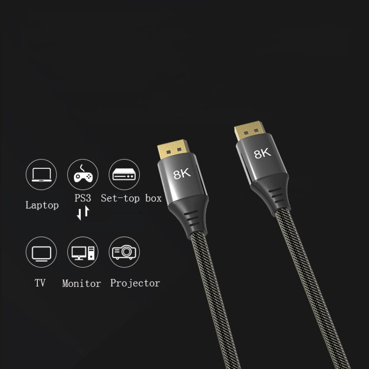 DP1.4 버전 8K DisplayPort 남성-남성 컴퓨터 모니터 HD 케이블, 0.5m, 1m, 1.5m, 2m, 3m, 5m, 7m, 10m