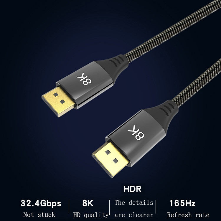 DP1.4 버전 8K DisplayPort 남성-남성 컴퓨터 모니터 HD 케이블, 0.5m, 1m, 1.5m, 2m, 3m, 5m, 7m, 10m