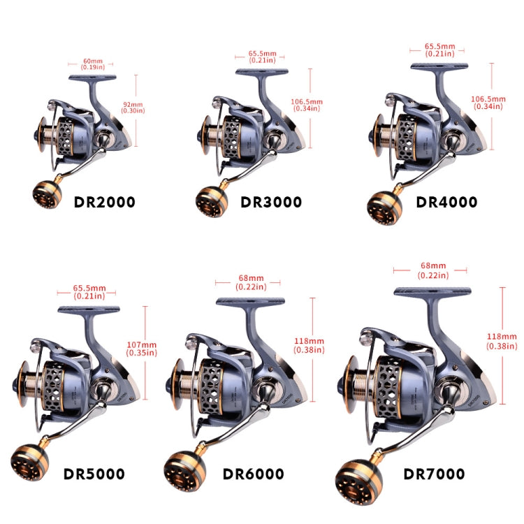 PROBEROS 금속 와이어 컵 낚시 릴 스피닝 릴, 모델:, DR2000, DR3000, DR4000, DR5000, DR6000, DR7000