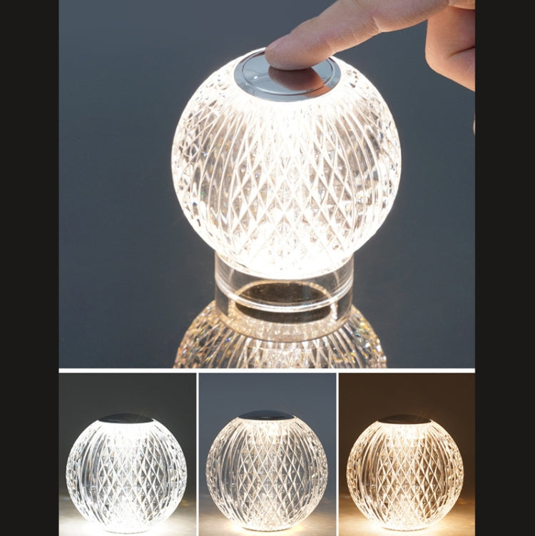 크리스탈 볼 소형 테이블 램프 USB 아크릴 야간등, MT2 80 x 80mm, MT1 110 x 110mm