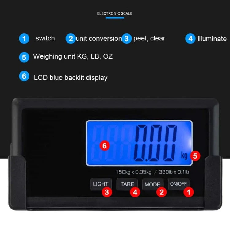 무선 전송 분리형 저울 전자 저울 휴대용 택배 저울 동물 저울, CN 플러그, 180kg / 0.1kg