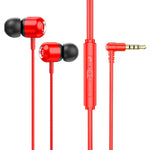 2 PCS TS6000 3.5mm Metal Elbow In-Ear Wired Control Earphone with Mic, White, Red, Green, Black