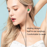 2 PCS TS6000 3.5mm Metal Elbow In-Ear Wired Control Earphone with Mic, White, Red, Green, Black