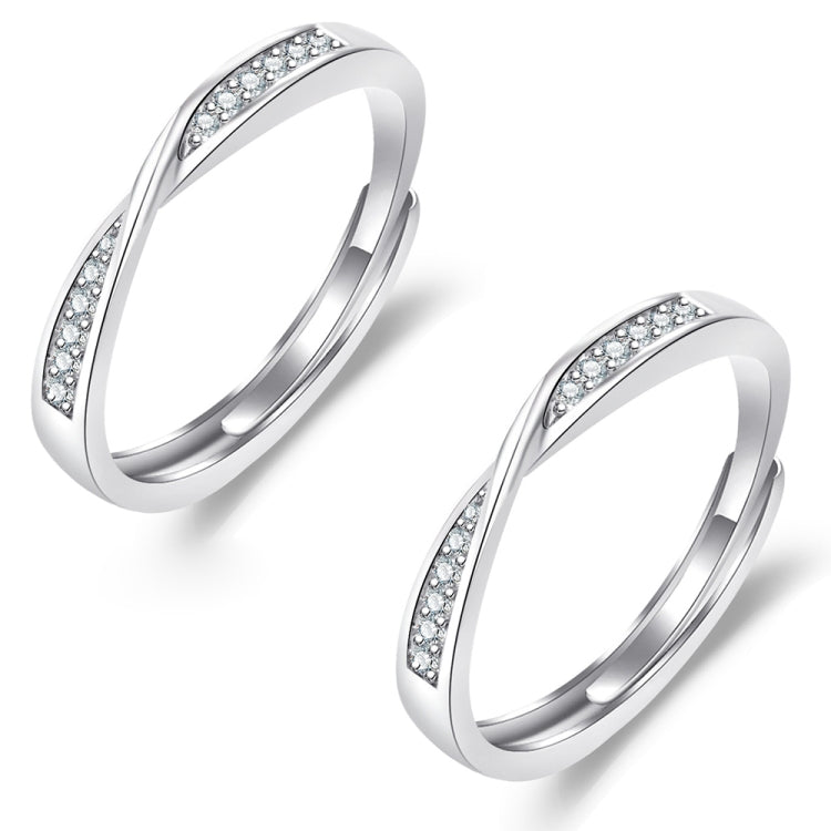 2 PCS Q38 Couples Mobius Twist Open Adjustable Ring, For Womens