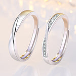 2 PCS Q38 Couples Mobius Twist Open Adjustable Ring, For Womens