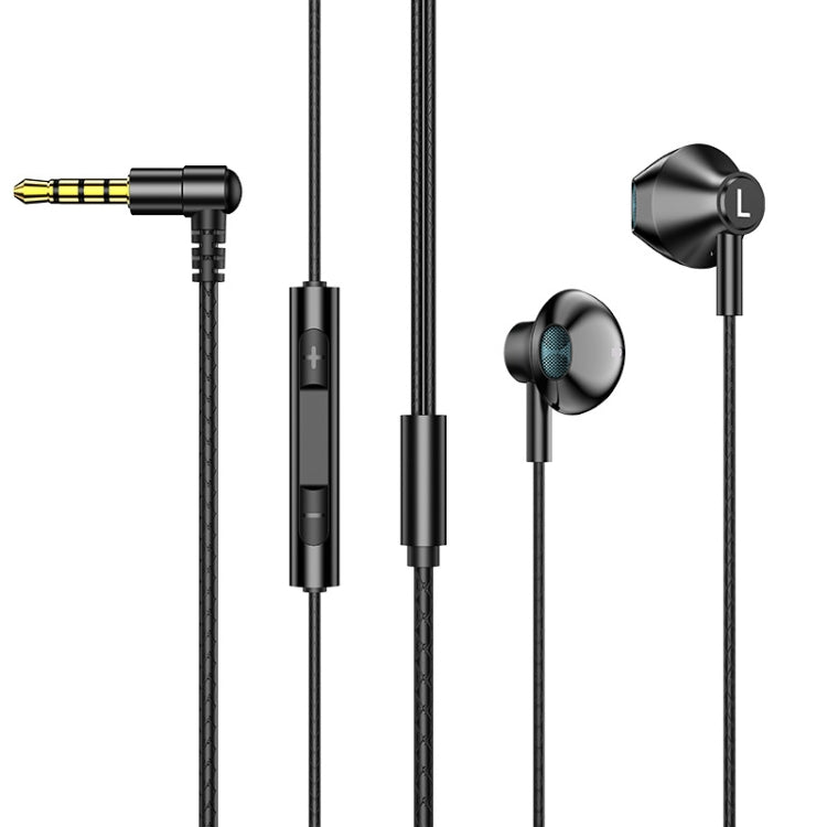 TS6800 3.5mm 금속 엘보 노이즈 캔슬링 유선 게임 이어폰, 레드, 그린, 블랙, 실버 그레이