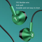 TS6800 3.5mm 금속 엘보 노이즈 캔슬링 유선 게임 이어폰, 레드, 그린, 블랙, 실버 그레이