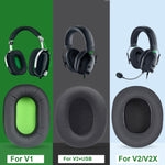 Razer BlackShark V2 X / V2 USB 헤드셋용 1쌍 이어패드, 색상: 블랙 젤, 블랙 메시, 블랙 젤, 블랙+그린 메시