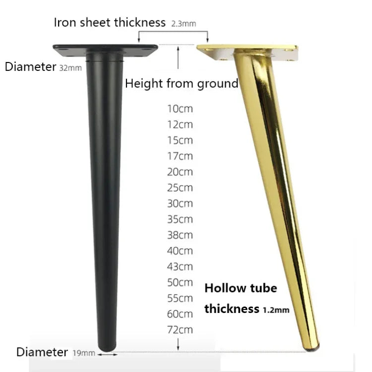 LH-ZT-0001 원뿔형 원형 튜브 가구 지지 다리, 스타일:, 직선 원뿔 높이 10cm, 직선 원뿔 높이 12cm, 직선 원뿔 높이 15cm, 직선 원뿔 높이 17cm, 직선 원뿔 높이 20cm, 직선 원뿔 높이 25cm, 직선 원뿔 높이 30cm