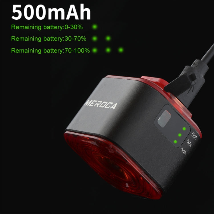 MEROCA XC02 스마트 광감지 브레이크 유도 후미등, 쿠션 마운팅, 파이프 마운팅