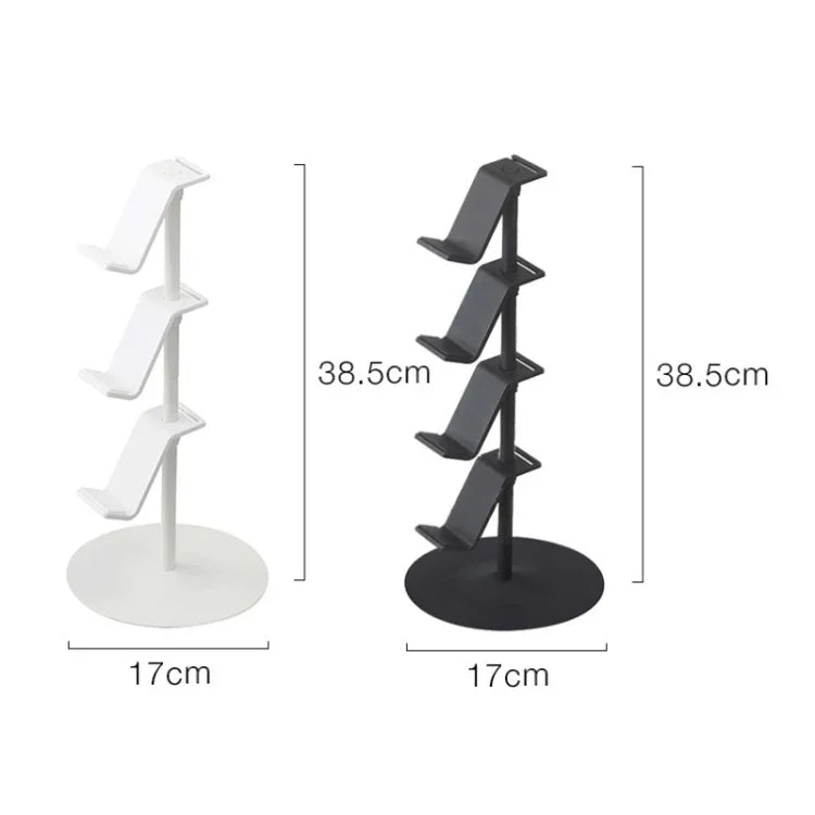 게임패드 보관대 데스크탑 헤드폰 보관대, 3단 화이트, 3단 블랙, 4단 화이트, 4단 블랙