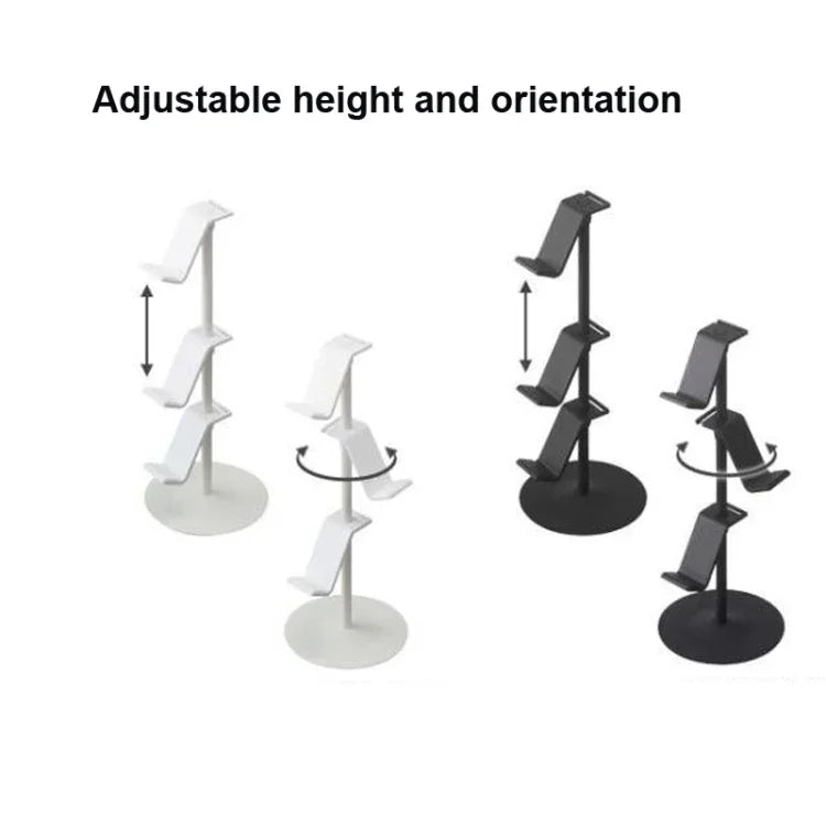 게임패드 보관대 데스크탑 헤드폰 보관대, 3단 화이트, 3단 블랙, 4단 화이트, 4단 블랙