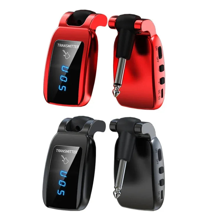 U12DX 6.35mm 잭 무선 기타 송수신기 충전 어댑터, U12DX 레드, U12DX 블랙