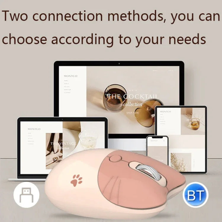 M3 3 Keys Cute Silent Laptop Wireless Mouse, Spec:, Wireless Version (Vitality Pink), Wireless Version (Milk Tea), Bluetooth Wireless Version (Milk Tea), Bluetooth Wireless Version (Pink), Bluetooth Wireless Version (Red)                               ...