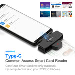 Rocketek CSCR3 스마트 CAC 카드 리더기 Type-C 은행 세금 신고 SIM 카드/IC 카드 신분증 카드 리더기