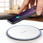 15W 금속 원형 무선 충전기 스마트 고속 충전, 블랙 + 블랙 표면, 실버 + 화이트 표면, 레드 + 블랙 표면, 골드 + 화이트 표면, 미러 블랙, 미러 화이트