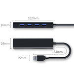 4포트 USB 2.0 허브 변환기, 케이블 길이: 15cm, 스타일: 라이트 바 없음, 라이트 바 블랙 있음, 라이트 바 화이트 있음