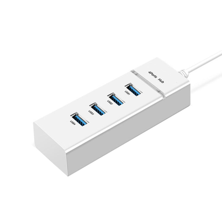 4포트 USB 2.0 허브 변환기, 케이블 길이: 15cm, 스타일: 라이트 바 없음, 라이트 바 블랙 있음, 라이트 바 화이트 있음