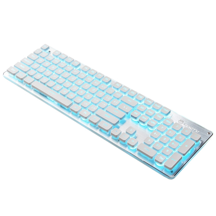 LANGTU L1 104키 USB 가정용 사무용 필름 발광 유선 키보드, 케이블 길이:1.6m, L1 오렌지 라이트 블랙, L1 아이스 블루 라이트 실버 화이트, L1 아이스 블루 라이트 블랙, L1 화이트 라이트 핑크