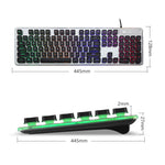 LANGTU L1 104키 USB 가정용 사무용 필름 발광 유선 키보드, 케이블 길이:1.6m, L1 오렌지 라이트 블랙, L1 아이스 블루 라이트 실버 화이트, L1 아이스 블루 라이트 블랙, L1 화이트 라이트 핑크