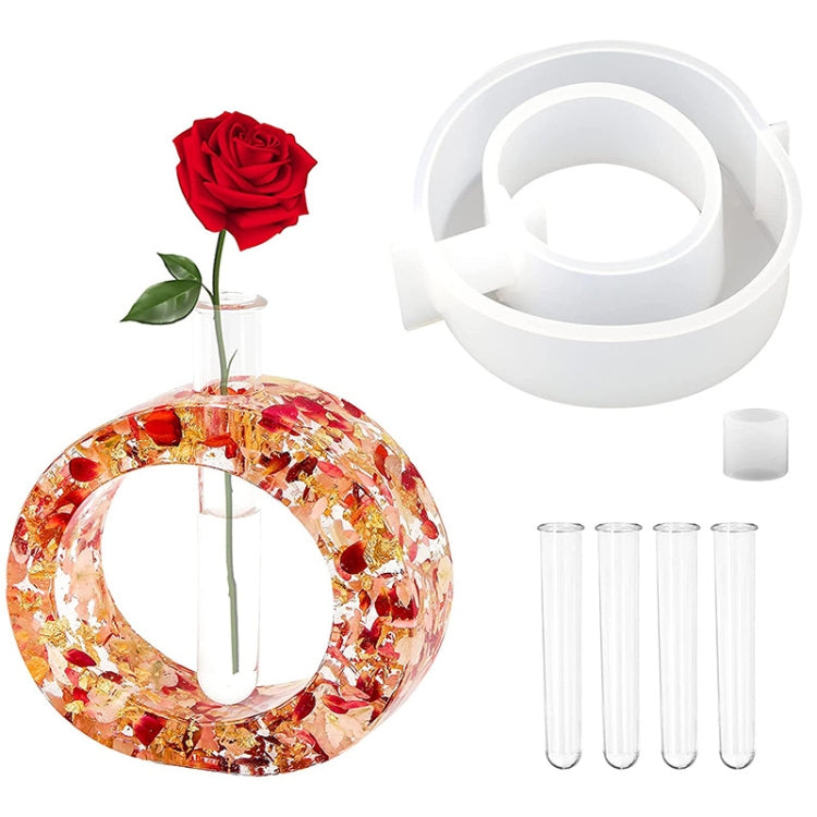 DIY 꽃병 에폭시 몰드 간단한 꽃병 제작 도구, 직사각형, 불규칙 원형, 하트 모양