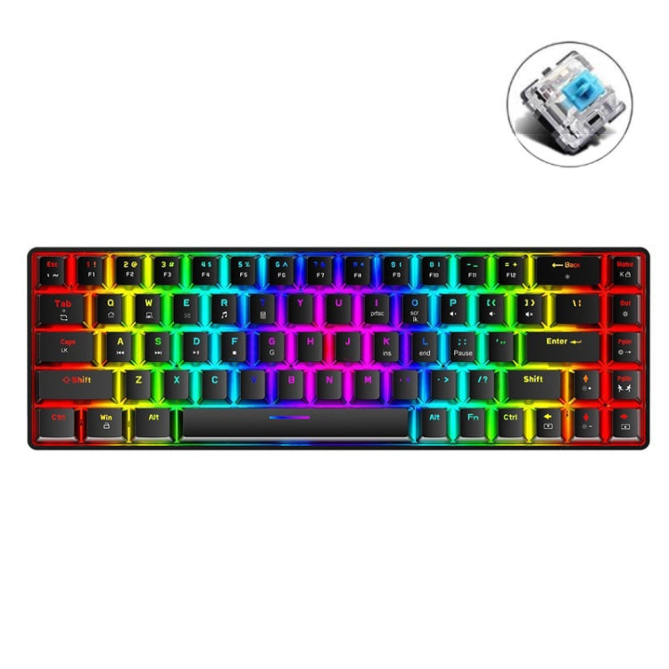 ZIYOU LANG T8 68키 RGB 발광 게이밍 기계식 키보드, 케이블 길이:1.6m, T8 블랙 그린 축, T8 블랙 티 축, T8 화이트 그린 축, T8 화이트 레드 축, T8 블루 그린 축, T8 핑크 그린 축