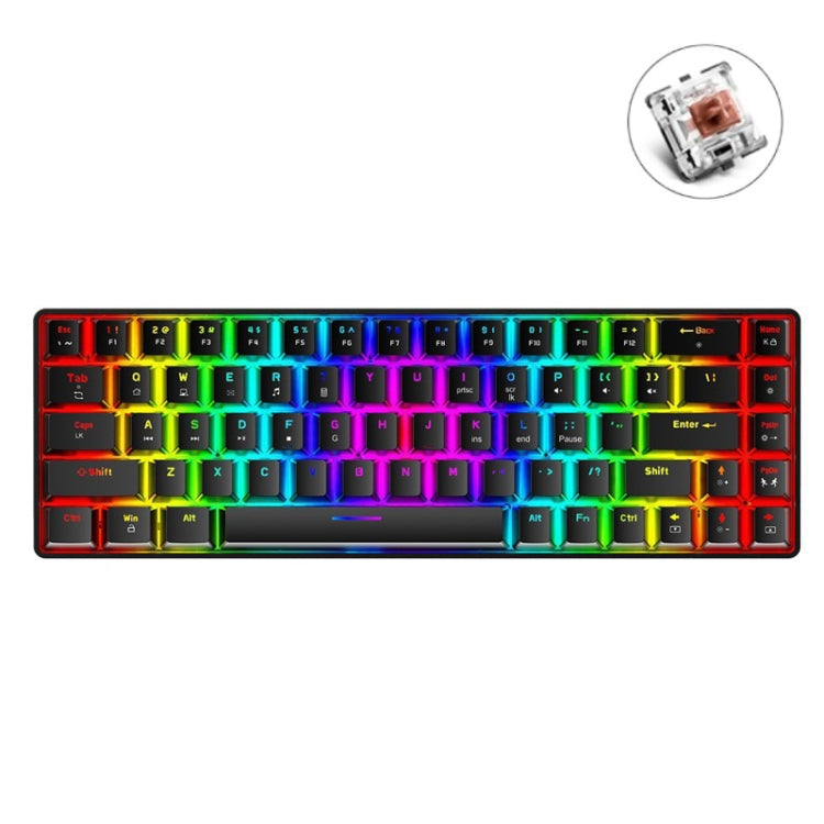 ZIYOU LANG T8 68키 RGB 발광 게이밍 기계식 키보드, 케이블 길이:1.6m, T8 블랙 그린 축, T8 블랙 티 축, T8 화이트 그린 축, T8 화이트 레드 축, T8 블루 그린 축, T8 핑크 그린 축