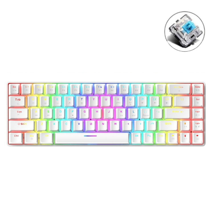 ZIYOU LANG T8 68키 RGB 발광 게이밍 기계식 키보드, 케이블 길이:1.6m, T8 블랙 그린 축, T8 블랙 티 축, T8 화이트 그린 축, T8 화이트 레드 축, T8 블루 그린 축, T8 핑크 그린 축