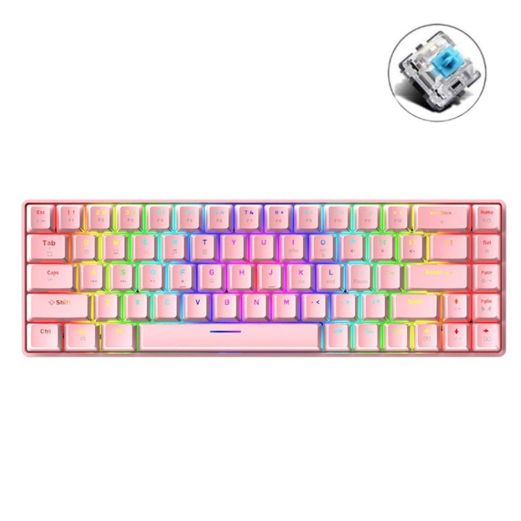 ZIYOU LANG T8 68키 RGB 발광 게이밍 기계식 키보드, 케이블 길이:1.6m, T8 블랙 그린 축, T8 블랙 티 축, T8 화이트 그린 축, T8 화이트 레드 축, T8 블루 그린 축, T8 핑크 그린 축