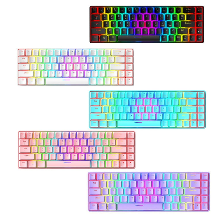 ZIYOU LANG T8 68키 RGB 발광 게이밍 기계식 키보드, 케이블 길이:1.6m, T8 블랙 그린 축, T8 블랙 티 축, T8 화이트 그린 축, T8 화이트 레드 축, T8 블루 그린 축, T8 핑크 그린 축