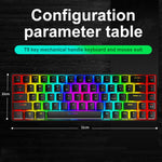 ZIYOU LANG T8 68키 RGB 발광 게이밍 기계식 키보드, 케이블 길이:1.6m, T8 블랙 그린 축, T8 블랙 티 축, T8 화이트 그린 축, T8 화이트 레드 축, T8 블루 그린 축, T8 핑크 그린 축