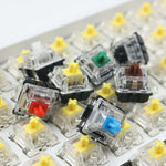 10개입 Gateron G 축 블랙 바닥 투명 축 커버 축 스위치, 스타일:, G3 풋 (블랙 축), G3 풋 (레드 축), G3 풋 (티 축), G3 풋 (블루 축), G3 풋 (화이트 축), G3 풋 (그린 축), G3 풋 (옐로우 축)