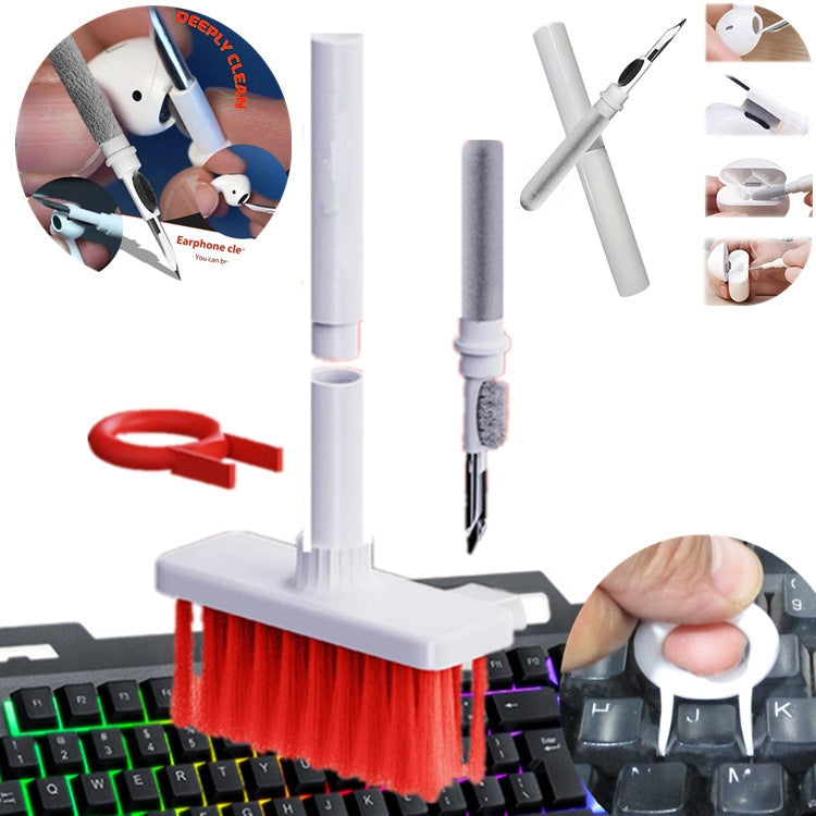5-in-1 이어버드 클리닝 펜 + 키보드 클리닝 브러시 + 키캡 풀러 2개 세트, 화이트, 레드 화이트, 레드 블랙